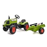 Falk 2041C Trettraktor Claas Arion 410 mit Anhänger und aufklappbarer...