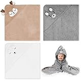 VAIGU:OA 3 Stück Kapuzenhandtuch Baby - 80 x 80 cm Handtücher Badetuch,...