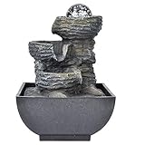 Ejoyous Zimmerbrunnen Wasserfall mit Beleuchtung, Schönen Brunnen...