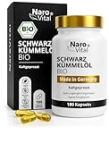 Schwarzkümmelöl Kapseln Bio Kaltgepresst & Naturbelassen - 180 vegane...