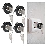 JIZZU Steckdosenschloss, 4er-Pack Elektrische Sicherheitssteckdose,...