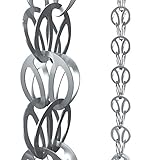 Rain Chains Direct Moderne Schlaufen-Regenkette, 2,5 m Länge, Aluminium,...