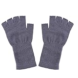 1 Paar Unisex Halbfingerhandschuhe Für Den Winter Dehnbar Gestrickt...