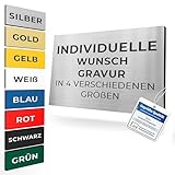 Klingelschild mit Gravur | Namenschild Briefkasten selbstklebend Türschild...