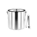 ACVACV Eisbehälter mit Deckel, Siebzange, doppelwandiger, isolierter...