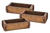 Spetebo Ziegelform Holzkiste mit Metall Beschlägen 30 x 15 cm - 3er Pack -...