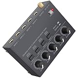 LiNKFOR 4 Kanal Mini Stereo Audio Mixer Ultrakompakter Audiomixer...