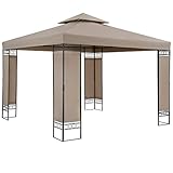 Casaria® Pavillon Lorca 3x3m Metall Wasserabweisend UV-Schutz 50+ mit...