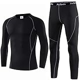 Acfoda Skiunterwäsche Herren Set Thermo Unterwäsche Männer Winter...
