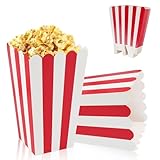 Popcorn Boxen, 30 Stück Popcorn Tüten Klein, Popcorntüten Rot/Weiß...