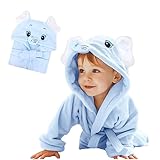 WYTbaby Bademantel Baby Weich Flanell Kinder Bademantel mit Kapuze, Schnell...