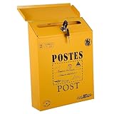Hoement Retro Briefkasten mit Schloss Wandmontage Robuste Eisen postbox im...