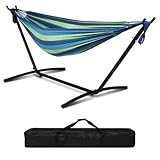 LEADZM Hängematte mit Gestell, Gestell aus Metall, bis 250 kg belastbar,...