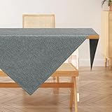 AooHome Tischdecke 80X80cm Mitteldecke, Grau Leinen-Optik Tischdecken...