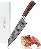 Wakoli EDIB Kiritsuke Messer aus echtem Damaststahl (VG10 Kern) mit 20 cm...