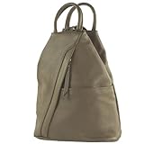 modamoda de - T180 - Damen Rucksack Tasche aus ital. Leder, Farbe:Taupe