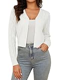 Irevial Damen Bolero Kurze Strickjacke Langarm Cardigan Elegante Jacke...