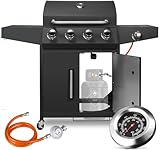 Gasgrill 4+1 Edelstahl Brenner,15 kw Gas Grillwagen BBQ mit...