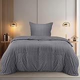 Utopia Bedding Seersucker Bettwäsche 135x200 Set - Mikrofaser Polyester...