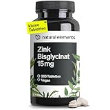 Zink 15mg – 365 Tabletten – gut verträgliches Zinkbisglycinat...