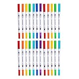 Dual Brush Pen Set, Brush Marker Pens 24 Colors, Watercolour Marker,...