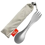 TiTo Titanium Outdoor Titan Löffel/Spork mit Griff,Multifunktional...