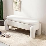 chairus Kunstfell Sitzhocker mit Stauraum Polsterbank mit Beinen Sitztruhe...