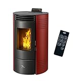 Sannover Azora Pelletofen wasserdicht 11,6 kW Bordeaux