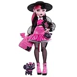 Monster High Draculaura-Puppe mit ihrem Haustier, der Fledermaus-Katze...