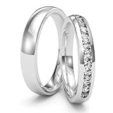 Kolibri Rings Eheringe Silber 925 11 Zirkonia Steine Paarpreis - Gratis...