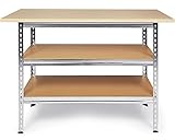 Ondis24 Werkbank Uwe 120cm Metallregal und Werktisch mit...