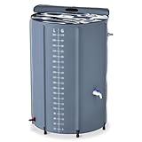 FIVMEN Regentonne 750 Liter Regenwassertonne Regenfass Faltbar...