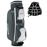 COSTWAY Golfbag, leichtes Golf Cart Bag, mit Regenhaube, 14er Einteilung...