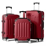 LALAHO Kofferset, 3-teilig (M, L, XL), Leichte Hartschalen-Trolleys aus...