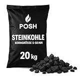 POSH Steinkohle Fein 5-50mm 20kg Hochwertiger Brennstoff für Ofen,...