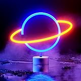 HOSYMO Planet Neon Sign, LED Neon Light Leuchtreklame mit Ständer,...
