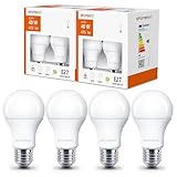ehomeled E27 LED Glühbirne A60 Warmweiß(3000K), 470 Lumen 3,4W (=40W),...