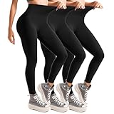 Leafigure 3er Pack Leggings Damen High Waist Leggings Schwarz Blickdicht...