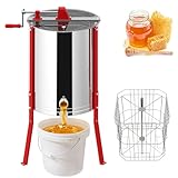 XMTECH Honigschleuder Manuell 4 Waben Edelstahl | Tangential Honigextraktor...