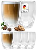 LAPRESO® Latte Macchiato Gläser doppelwandig 350ml - 6er Set...