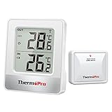 ThermoPro TP200 Funk Thermometer Innen für 2 Räume Raumthermometer mit...