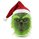 Claofoc Grinch Maske Weihnachts Hut Kostüm Maske Weihnachten Grünes...