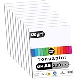 perfect ideaz - 100 Blatt Ton-Papier DIN-A6, Weiß, 120 g/m², MADE IN...