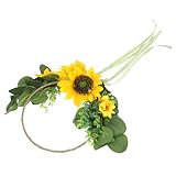 GLEAVI Künstlicher Sonnenblumenkranz für Haustür und Fenster Lebensechte...