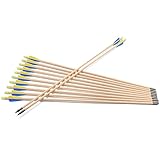 TY Archery 12 Stück Holzpfeile Pfeile Holzpfeil Recurvebogen Sportbogen...