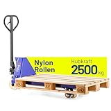 Pallit Hubwagen Nylon Rollen 2500 kg Tragkraft 1150 mm Gabellänge Blau...
