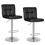SONGMICS 2er-set Barhocker mit Lehne höhenverstellung, schwarz, 57 x 44,5...