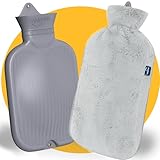 XXL Wärmflasche Groß 3,5 Liter mit Bezug - Nahtlose Ausführung - Weiches...