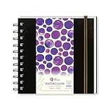 Zen Sangam Aquarell-Tagebuch für Künstler, quadratisch, Spiralbindung, 25...