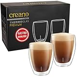 Creano PREMIUM doppelwandige Trinkgläser 400ml - 2er Set - OHNE...